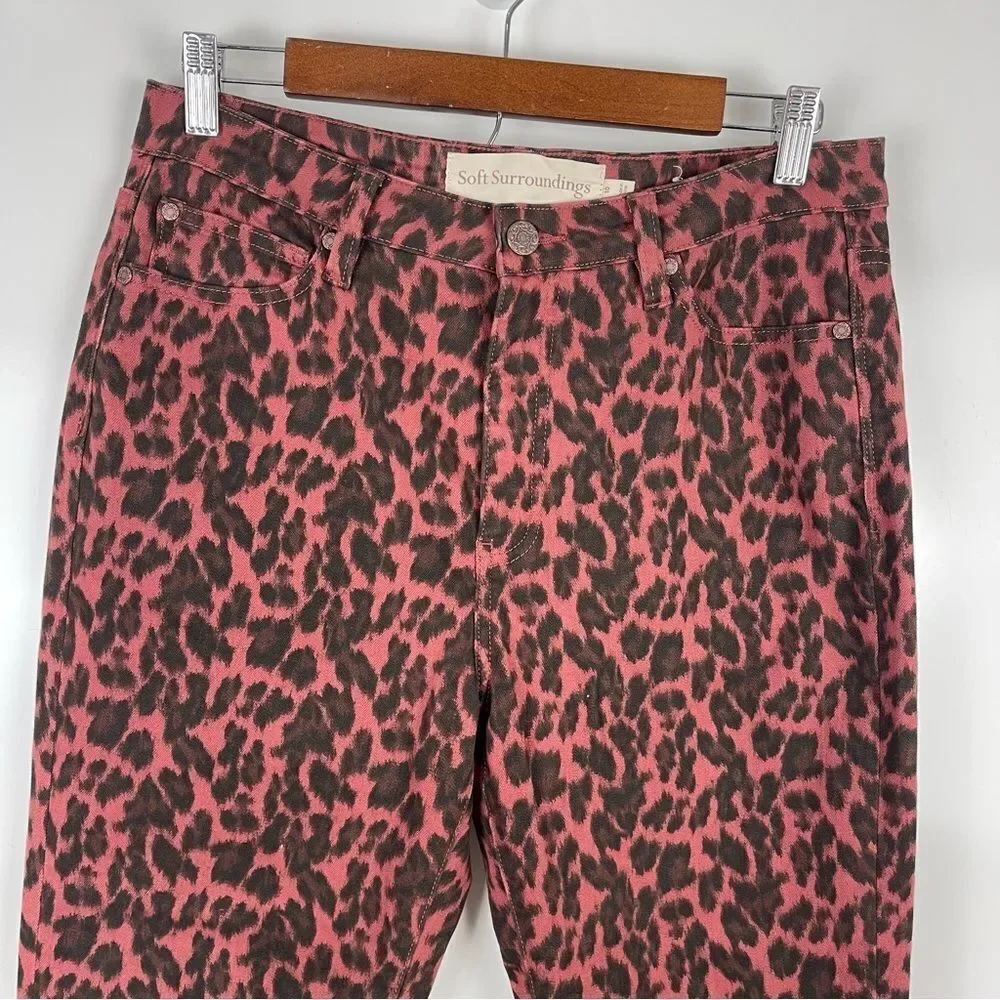 Soft Surroundings Ultimate High Rise Skinny Jeans Leopard Print Women's Size 10